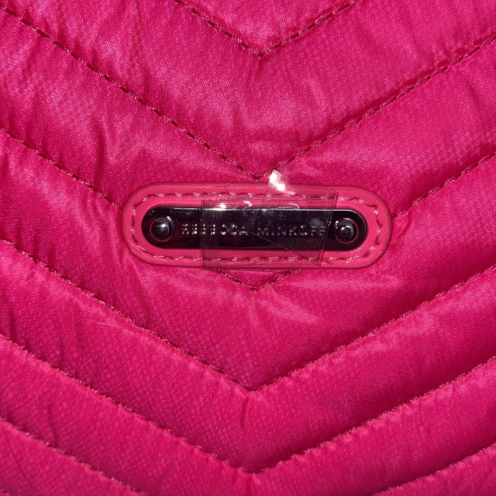Rebecca Minkoff Edie Nylon Jumbo Flap Shoulder Bag Hot Pink - Picture 5 of 8